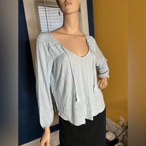Lucky Brand Light Blue Boho Blouse